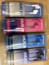 Magnavox Snug Fit Earphones E/Mic Smooth Bass Handsfree. Multi Color Lot of 4
