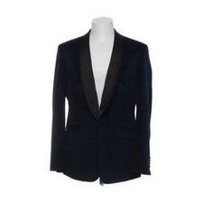 Dobell, Smokingjacke, Größe: 52, Blau, Polyester, Nadelstreifen, Samt #XZt