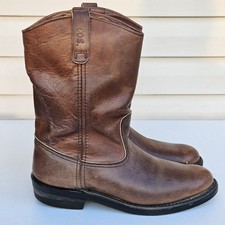 Red Wing Pecos Leather Western Work Boots Mens Sz 10B Brown Soft Toe Made in USA