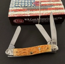 🔥 2014 Cross Shield Case XX 6318 Burnt Orange Stockman Pocket Knife Scrolled