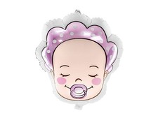 PALLONCINO in foil Mylar Faccia Bebe Nascita Bimba bambina 40x45cm