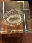Lord of the Rings One Ring 3D Laser Etched Crystal Cube Paperweight w/ Box — photo 2