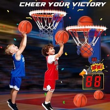 2 Pack Mini Indoor Basketball Hoops for Kids, with LED and Sound Marking