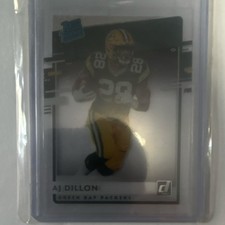 2020 Panini Chronicles Clearly Donruss Rated Rookie AJ Dillon #RR-AD Packers
