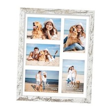 Collage Picture Frame, Displays 5Pcs 4x6 Pictures with 11x14 Distressed White