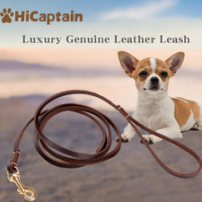 Thin Leather Dog Leash for Small Dogs Up to 15 lb 1/3 inch Wide, 6 Ft 