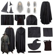 The Hobbit Gandalf Cosplay Costume Wig Beards Halloween Disguise party fullset