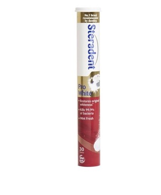 Steradent Pro White Zahnersatzreiniger 30 Tabletten Mint Fresh
