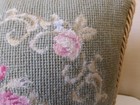 Vintage Sage Green with Roses 11 x 11 Needlepoint Decorative Pillow — photo 4