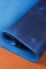 Blue Crazy Genuine Leather Hide, Premium Vegetable Tanned Full Grain Cowhide