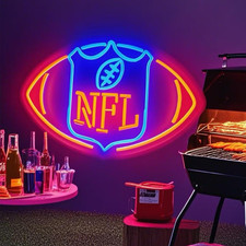 Football Neon Sign for Wall Decor,Football-Shaped Neon Light, Football Led Neon