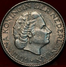 1955 Netherlands 1 Gulden Silver Foreign Coin