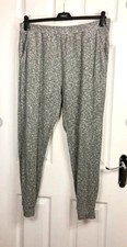 Urban Outfitters Womens Grey Ribbed Cuffed Ankle Lounge Trousers Large 12-14 uk
