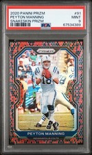 Peyton Manning PSA 9 2020 Panini Prizm Snakeskin Indianapolis Colts #91