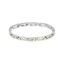 MASERATI JM124AVD38 Armband Herren Edelstahl Silber Gold Bicolor