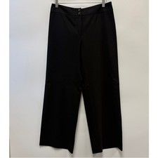 Armani Collezioni Dark Chocolate Brown Wool Wide Leg Trousers Sz 10