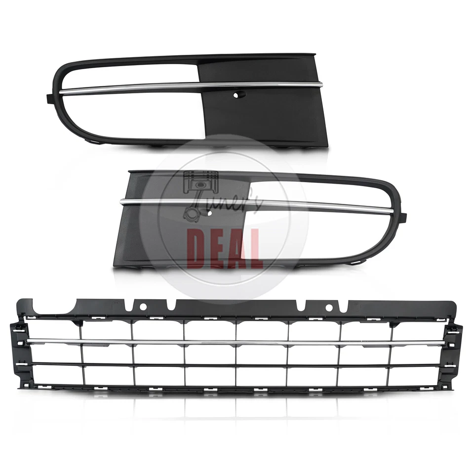 For 2012-2016 Volkswagen Beetle 3PCS Front Bumper Grille + Fog Light Bezel Cover Foto 2 de 4