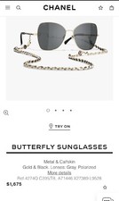  1,675 Chanel Butterfly 4274Q Sunglasses with chain 59-16-135