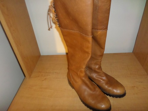 COLE HAAN Women's Size 7.5 Tall Brown WATERPROOF Leather Boots NIKEAIR Soles - Picture 4 of 10