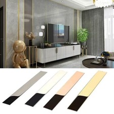 3Meter Mirror Wall Sticker Waist Line Stainless Steel Flat Decorative Line