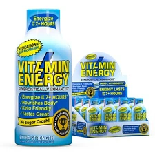 (12 Pack) Vitamin Energy® Hydration+ Blue Rasp. Energy Shots, Clinically Proven