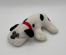 Vintage Tonka 1986 Pound Puppy White  Black Spot 6" Long Stuffed Animal Plush