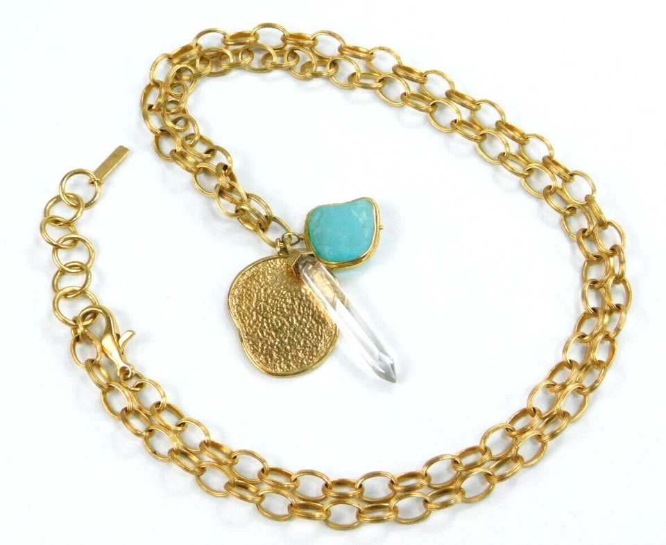 Elements by Nest Largo Tono Dorado Colgante Collar Piedra Cuarzo 40-42" Foto 2 de 4