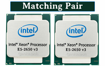 Passendes Paar Intel Xeon E5-2650v3 10-Core 3,0GHz LGA2011-3 CPU Prozessor SR1YA