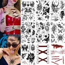 Tatuajes temporales de Halloween para fiestas de cosplay de adultos