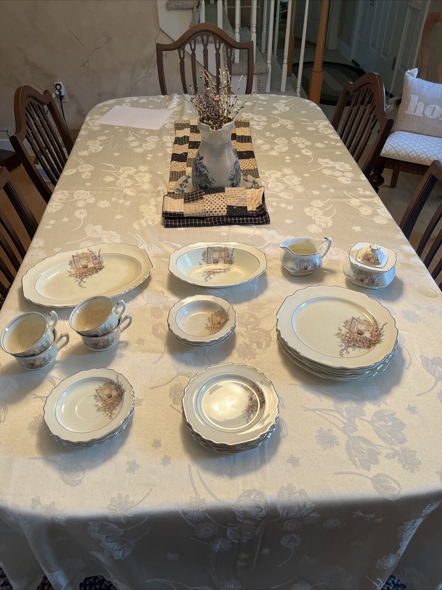 Lido W.S. George Canarytone Lot Dinner Pl Vegetable Bowl & Platter