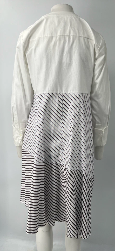 Vestido Camisa Midi Asimétrico a Rayas Multicolor Talla 42 Foto 4 de 4