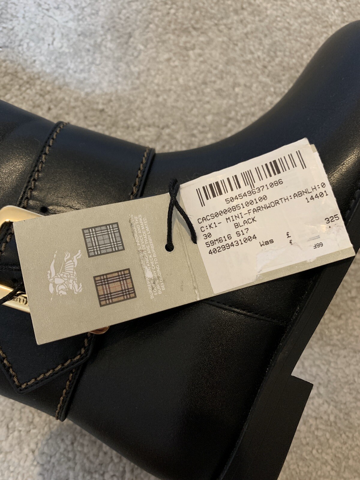 Burberry Girls Black Leather Boots Size UK 11 EU 30 RRP £325 image 10