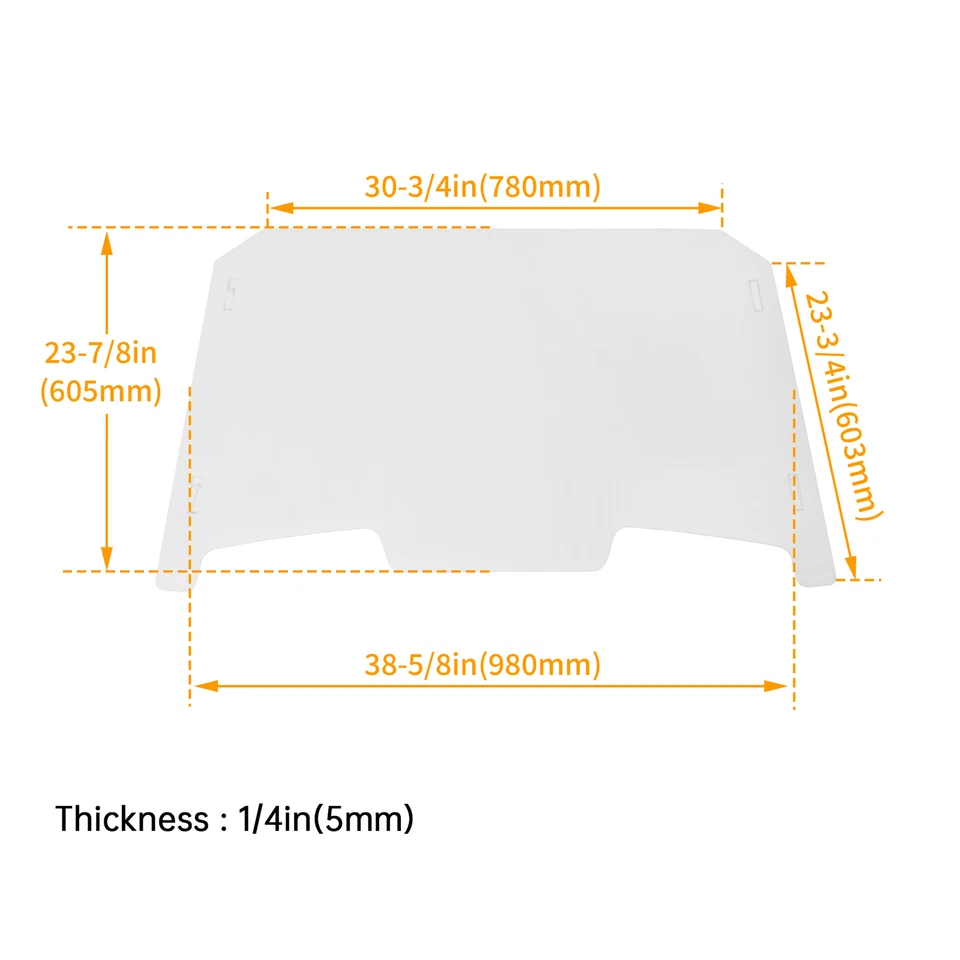 Front Full Windshield Scratch Resistant For 2019-23 Polaris RZR XP 4 1000 Turbo - Image 2 of 4