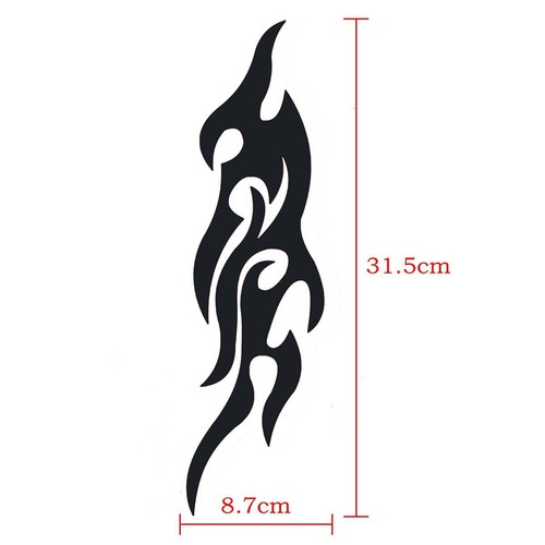 Schwarz Auto Feuer Flamme Vinyl Dekor Aufkleber für Körper Tür Stoßstange Haube - Bild 2 von 7