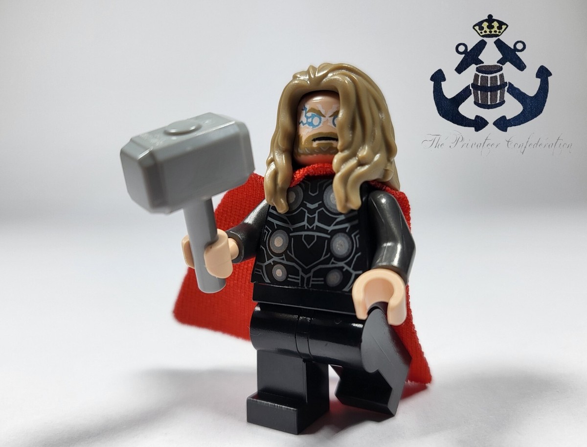 LEGO Minifigure Marvel Comics Thor Long Hair Hammer sh734