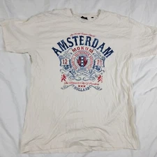 Fox Originals Mens XL White Amsterdam Graphic T Shirt Casual Outdoors Comfort