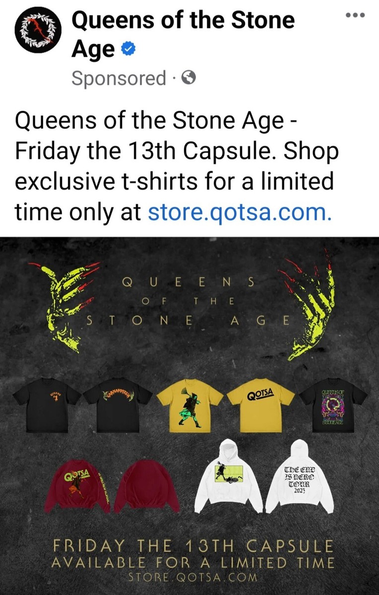 Queens Of The Stone Age Lmtd Edt Glow In The Dark XL Hoodie
