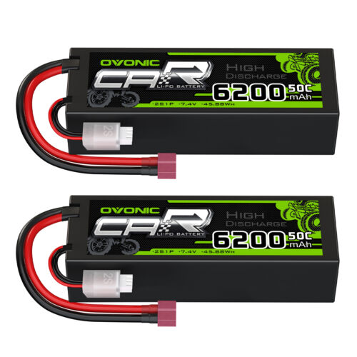 2X 50C 6200mAh 2S 7.4V Lipo Akku RC Batterie Deans Für RC Auto Helikopter Boot - Picture 1 of 6