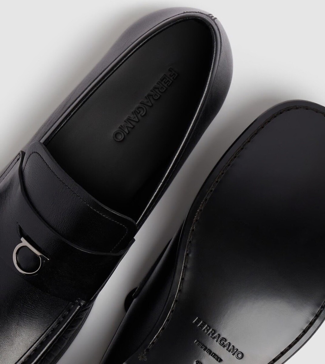 New Salvatore Ferragamo DELMO Black Leather Men Loafers New Salvatore Ferragamo DELMO Black Leather Men Loafers