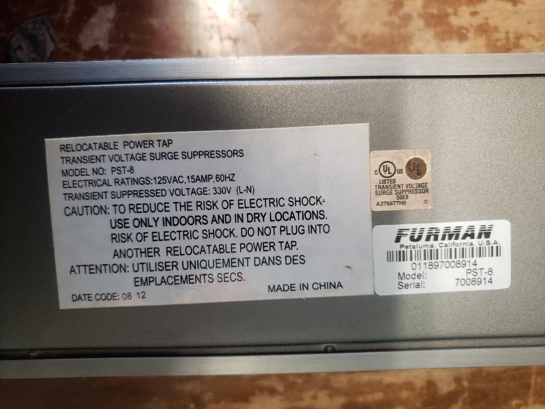 Furman Power Station PST8 Home Theater / Pro Audio Power Conditioner