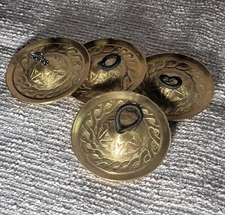 Turkish Finger Castanets Brass Casting Musical Instrument - 4 Pieces