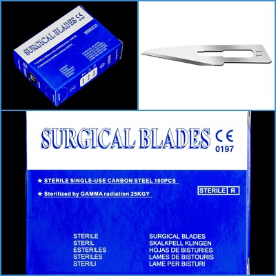 100pcs Carbon Steel No.11 Sterile Sealed Surgical Scalpel Blades DIY Precision