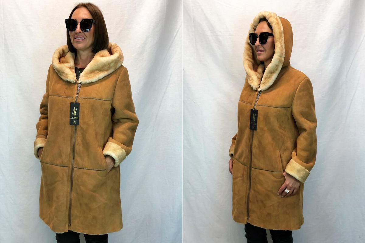 GENUINE 100% REAL SHEEPSKIN SHEARLING LEATHER COAT JACKET