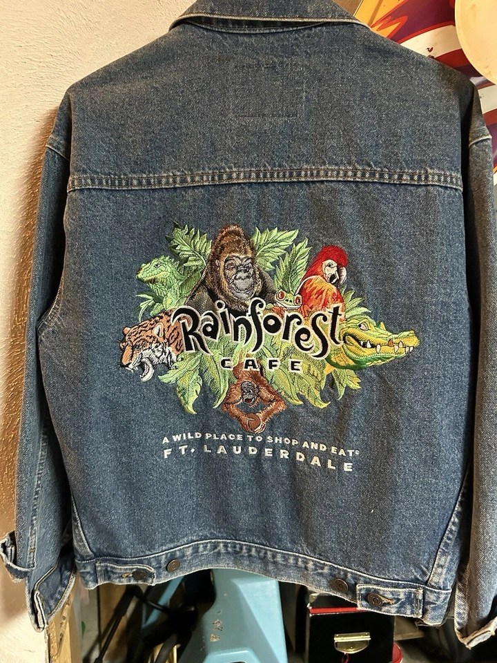 Chaqueta Jean Rainforest Café Retro Años 90 Foto 2 de 4