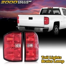 Tail Lights Assembly Fit For 2014-2019 Silverado Red Lens Rear Brake Lamps