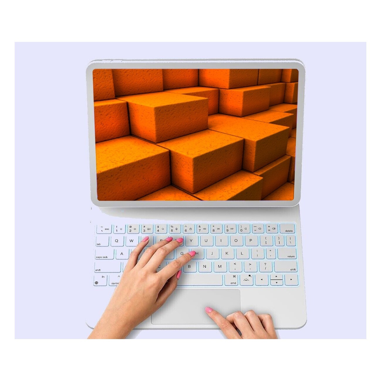 Magnetic Keyboard Case for iPad Pro 12.9 Gen 3/4/5/6 in Pearl White-image