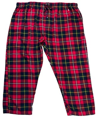Polo Ralph Lauren Red Green plaid Flannel Men's 4XL Pajama Lounge