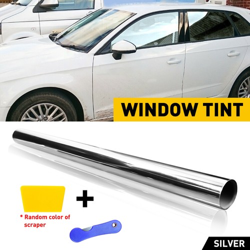 20"x300cm Uncut Roll Window Mirror Silver Chrome Tint Film Car Home Office Glass - Picture 3 of 12