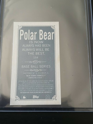 2009 Topps 206 Mickey Mantle Mini Polar Bear Back Card Rare - Picture 3 of 5