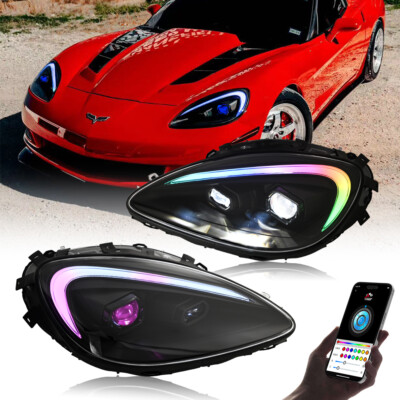 RGB Color LED Headlight For Chevrolet Corvette C6 2005-2013 Fashion